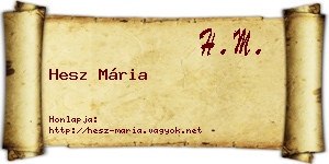Hesz Mária névjegykártya